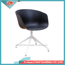 Modern Restaurant Can Rotate White Aluminum Foot Dining Chair